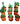 Set of 9 - Cockscomb, Bougainvillea, Aster, Chrysanthemum / Guldawari, Begonia, Torenia / Wishbone, Zinnia , Salvia & Hibiscus (Any Colour) in 7 Inch Classy Red  Pot with Tray